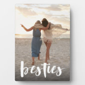 Besties | Best Friend Script Overlay Foto Fotoplatte (Vorderseite)