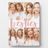 Besties | Best Friends 4 Foto Collage Plaque Fotoplatte (Vorderseite)