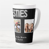 Besties Best friends black silver Foto names Milchtasse (Rechte Ecke)