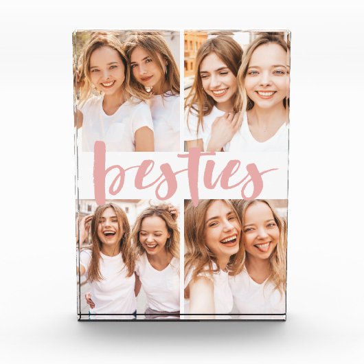 Besties | Best Friends Custom Collage Foto Block (Vorderseite)
