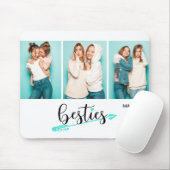 Besties Best Friends Drei Fotos Personalisierter N Mousepad (Mit Mouse)
