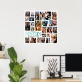 Besties | Best Friends Foto Collage Poster (Heimbüro)