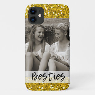 Besties Best Friends Foto Gold Glitzer Case-Mate iPhone Hülle