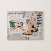 Besties best friends individuellen Namens Foto Puzzle (Horizontal)