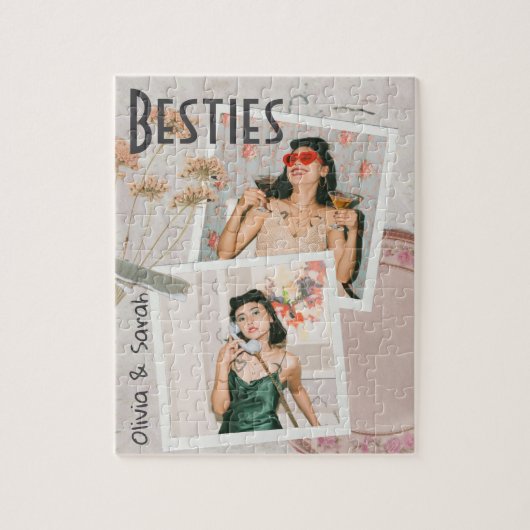 Besties best friends individuellen Namens Foto Puzzle (Vertikal)