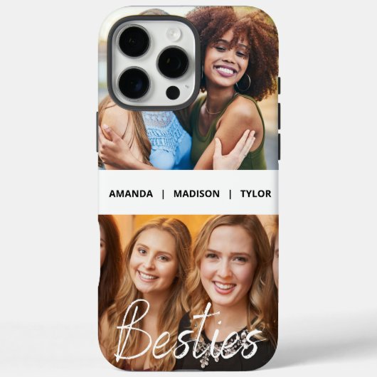 Besties | Best Friends Personalisiert Names Foto Case-Mate iPhone Hülle (Rückseite)