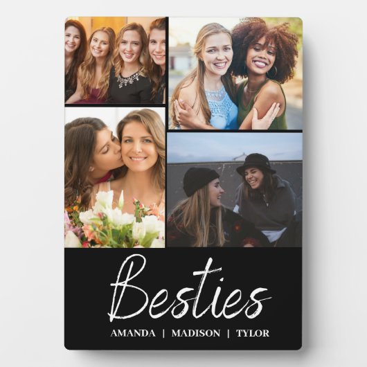 Besties | Best Friends Personalisiert Names Foto Fotoplatte (Vorderseite)