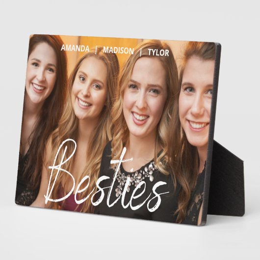 Besties | Best Friends Personalisiert Names Foto Fotoplatte (Seite)