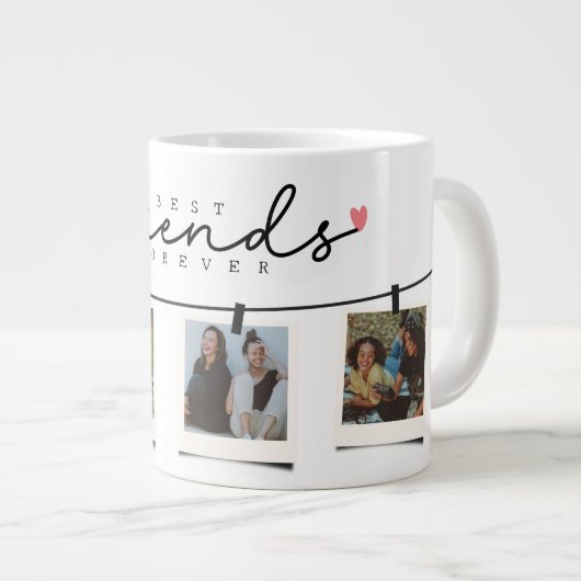 Besties Best Friends Personalized Gift Photo Jumbo-Tasse (Vorderseite Rechts)