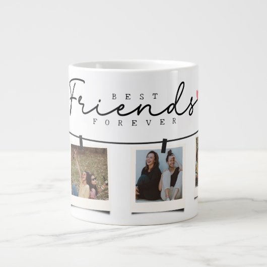 Besties Best Friends Personalized Gift Photo Jumbo-Tasse (Vorderseite)