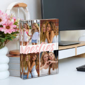 Besties Best Friends Pink Brush Script Collage Fotoblock