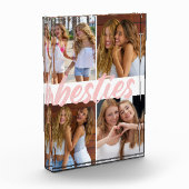 Besties Best Friends Pink Brush Script Collage Fotoblock (Links)