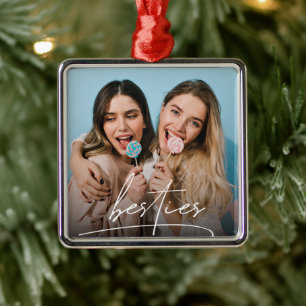 Besties   Best Friends Typografy Foto Ornament Aus Metall