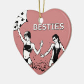 Besties beste Freunde auf dem Strand Keramikornament (Links)