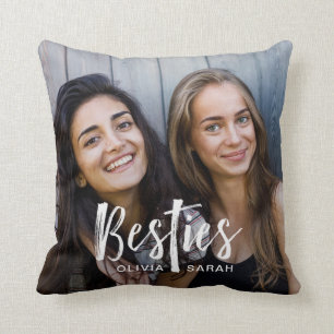 Besties | beste Freunde zwei Fotos und moderner Kissen