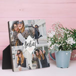 Besties-BESTE FREUNDIN | Best Friends Forever Foto Fotoplatte<br><div class="desc">Ein besonderes und unvergessliches Foto-Collage-Geschenk für die besten Freunde. Das Design verfügt über ein Vierergitter-Collage-Layout, mit dem vier eigene Fotos für Freunde angezeigt werden können. "Besties" ist in einem stilvollen weißen Pinsel-Skript moderne Kalligraphie mit "BESTE FREUNDIN" in einem modernen typografischen Design. Schicken Sie sich und Ihrem besten Freund ein unvergessliches...</div>