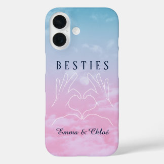 Besties beste Freundinnen Himmelblauer und rosafar iPhone 16 Hülle