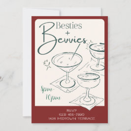 Besties + Bevvies Cocktail Party Invitation Einladung