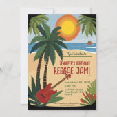 Bestie's Birthday Reggae Jam Personalisiert Einladung (Vorderseite)