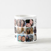 Besties Black & White 14 Foto Collage Kaffeetasse (Mittel)