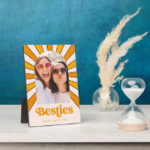 Besties | Boho Retro Sun und Foto Die besten Freun Fotoplatte (Seite)