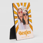 Besties | Boho Retro Sun und Foto Die besten Freun Fotoplatte (Seite)