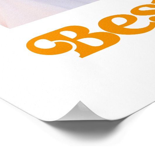 Besties | Boho Retro Sun und Foto Die besten Freun Poster (Ecke)