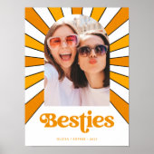 Besties | Boho Retro Sun und Foto Die besten Freun Poster (Vorne)