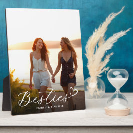 Besties Calligraphy Script Heart BESTE FREUNDIN Mo Fotoplatte