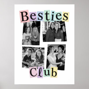 Besties Club Vier-Foto-Collage Poster
