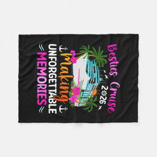 Besties Cruise Trip 2026 Making Memories Besties C Fleecedecke (Vorderseite (Horizontal))