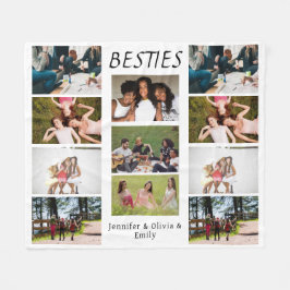 Besties Custom Foto Collage & Names Fleece Blank