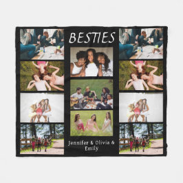 Besties Custom Foto Collage & Names Fleece Blank
