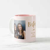Besties | Die besten Freunde Zwei Fotos und Modern Zweifarbige Tasse (Vorderseite Links)