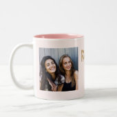 Besties | Die besten Freunde Zwei Fotos und Modern Zweifarbige Tasse (Links)