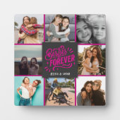 Besties ewig heiß rosa Text 8 Foto Collage Fotoplatte (Vorderseite)