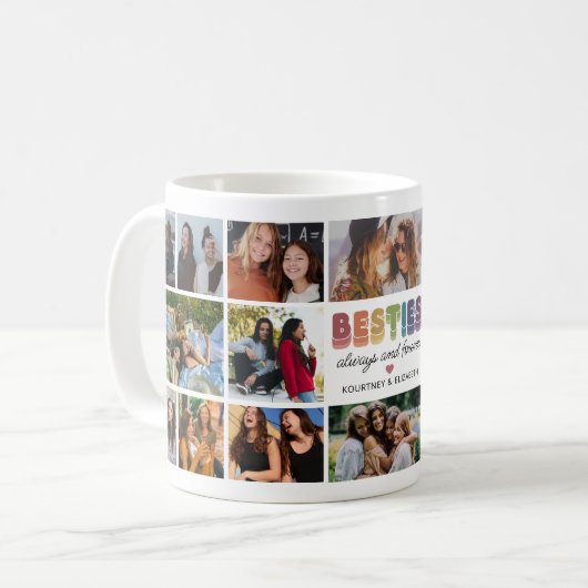 Besties farbenfrohe Fotomaterial Kaffeetasse (Vorderseite Links)