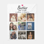 Besties for Life Script Best Friends Foto Collage Fleecedecke (Vorderseite)