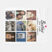 Besties for Life Script Best Friends Foto Collage Fleecedecke (Vorderseite (Horizontal))