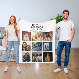 Besties for Life Script Best Friends Foto Collage Fleecedecke