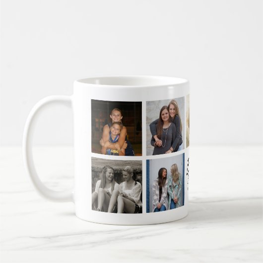 Besties for Life Script Best Friends Foto Collage Kaffeetasse (Links)