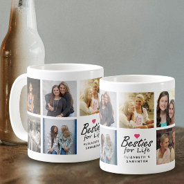 Besties for Life Script Best Friends Foto Collage Kaffeetasse
