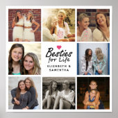 Besties for Life Script Best Friends Foto Collage Poster (Vorne)