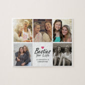 Besties for Life Script Best Friends Foto Collage Puzzle (Horizontal)
