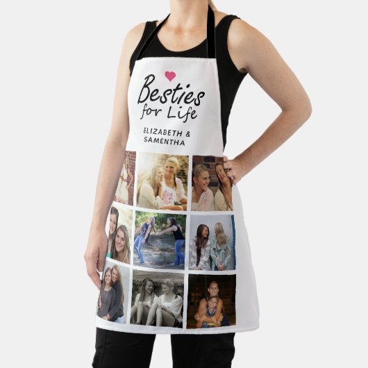 Besties for Life Script Best Friends Foto Collage Schürze (InSitu)