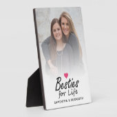 Besties for Life Script Best Friends Foto & Heart Fotoplatte (Seite)