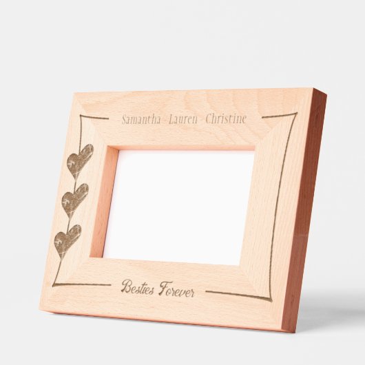 Besties Forever Best Friends Hört Individuellen Na Geätzte Rahmen (Links)