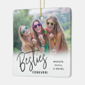 Besties Forever Best Friends Script Foto Keramikornament (Links)