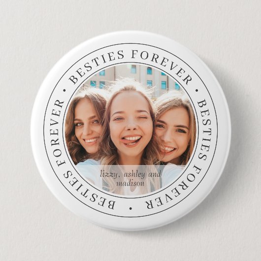 Besties Forever BESTE FREUNDIN Einfaches modernes Button (Vorderseite)