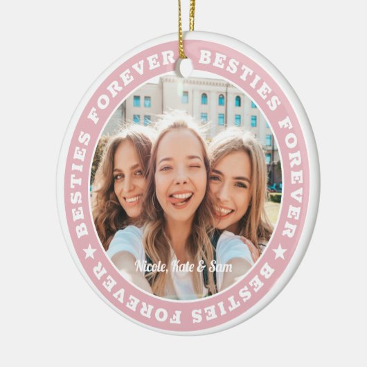 Besties Forever BESTE FREUNDIN Einfaches modernes Keramik Ornament (Links)
